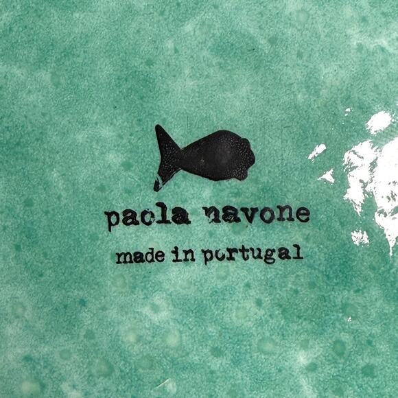 Paola Navone Fish Dish Set of 2 MCM Style Pottery Plates Made in Portugal - Picture 5 of 11